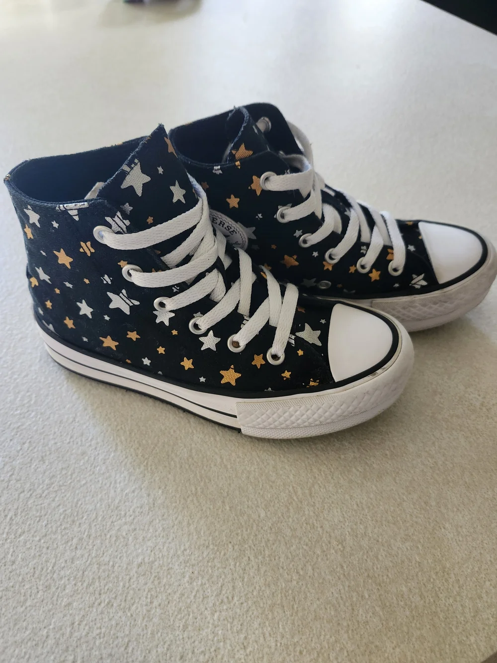 Converse Kids Black High-Top Sneakers Star Print